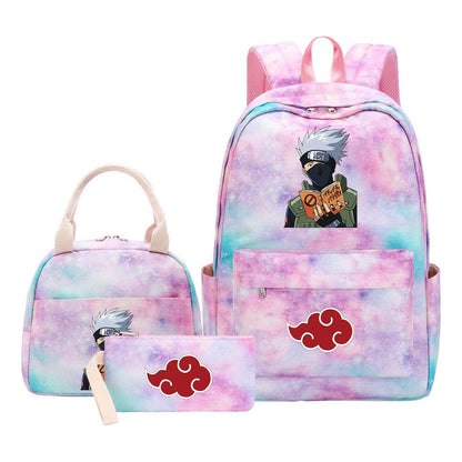 Naruto Teenage Girls School Bag Lunch Bag Three Piece Backpack Set