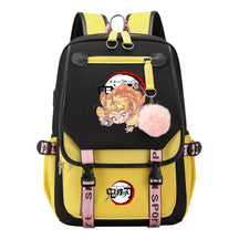 Comic Cartoon Fashion Usb Student Backpack Casual Woven Flap Backpack