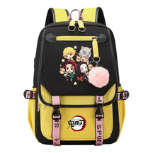 Cartoon Fashion Usb Youth Student Backpack Boy's And Girl's Leisure Ribbon Flip Backpack
