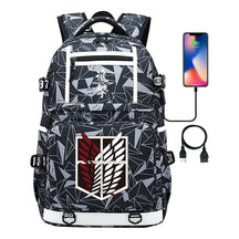 The Giant Soldier Captain Of The Manga Attack Printed Usb Youth Student Backpack Men's And Women's Backpack Leisure Travel Backpack