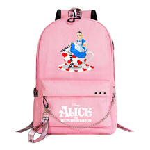 Cheshire Cat Alice's Adventure In Wonderland Youth School Bag Casual Weaving Strap Backpack