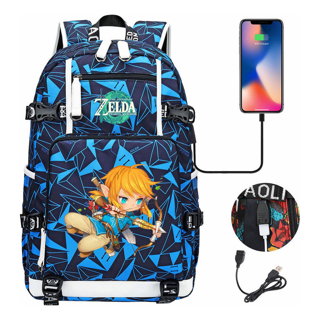 Printed Teenage Student Backpack For Men And Women With Backpacks