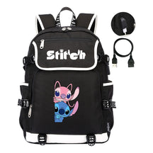 Anime Star Baby Stitch Printed Usb Student Backpack For Men And Women's Leisure Travel Backpack