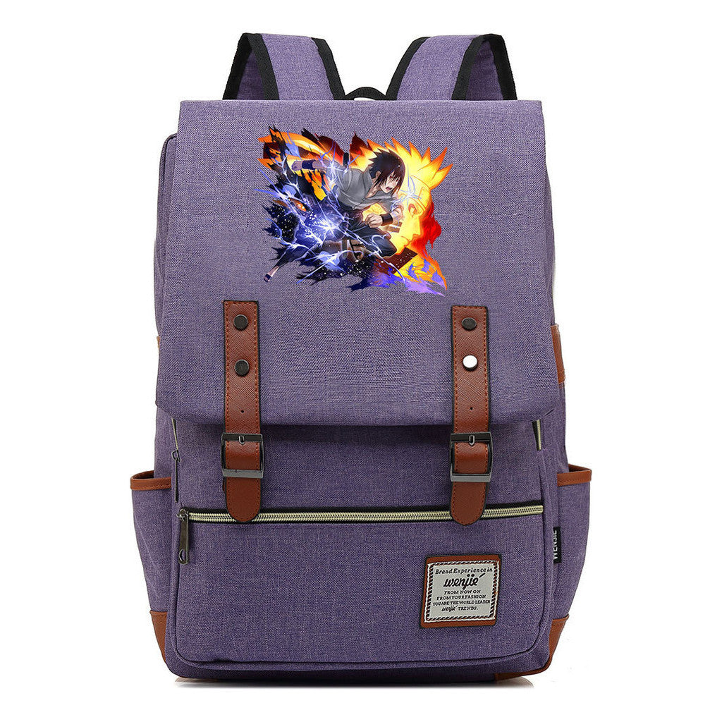 Naruto Printed Student Backpack For Men And Women, Casual Belt Buckle, Classic Backpack