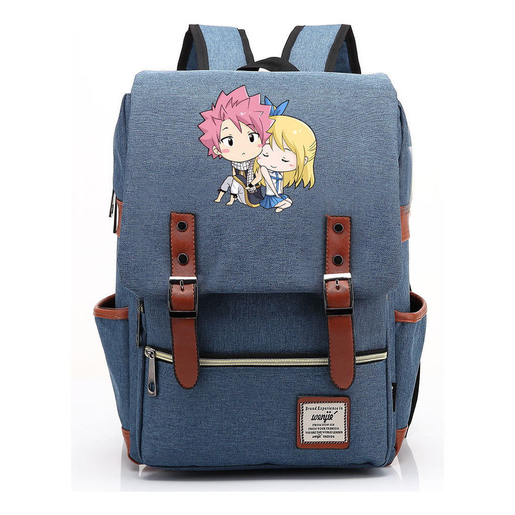 Printed Teenage Student Backpack For Men And Women With Casual Belt Buckle Classic Backpack