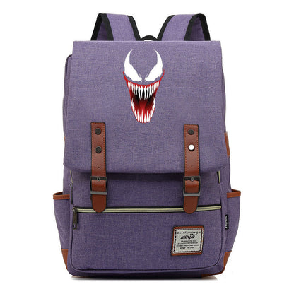 Printed Teenage Student Backpack For Men And Women With Casual Belt Buckle Classic Backpack