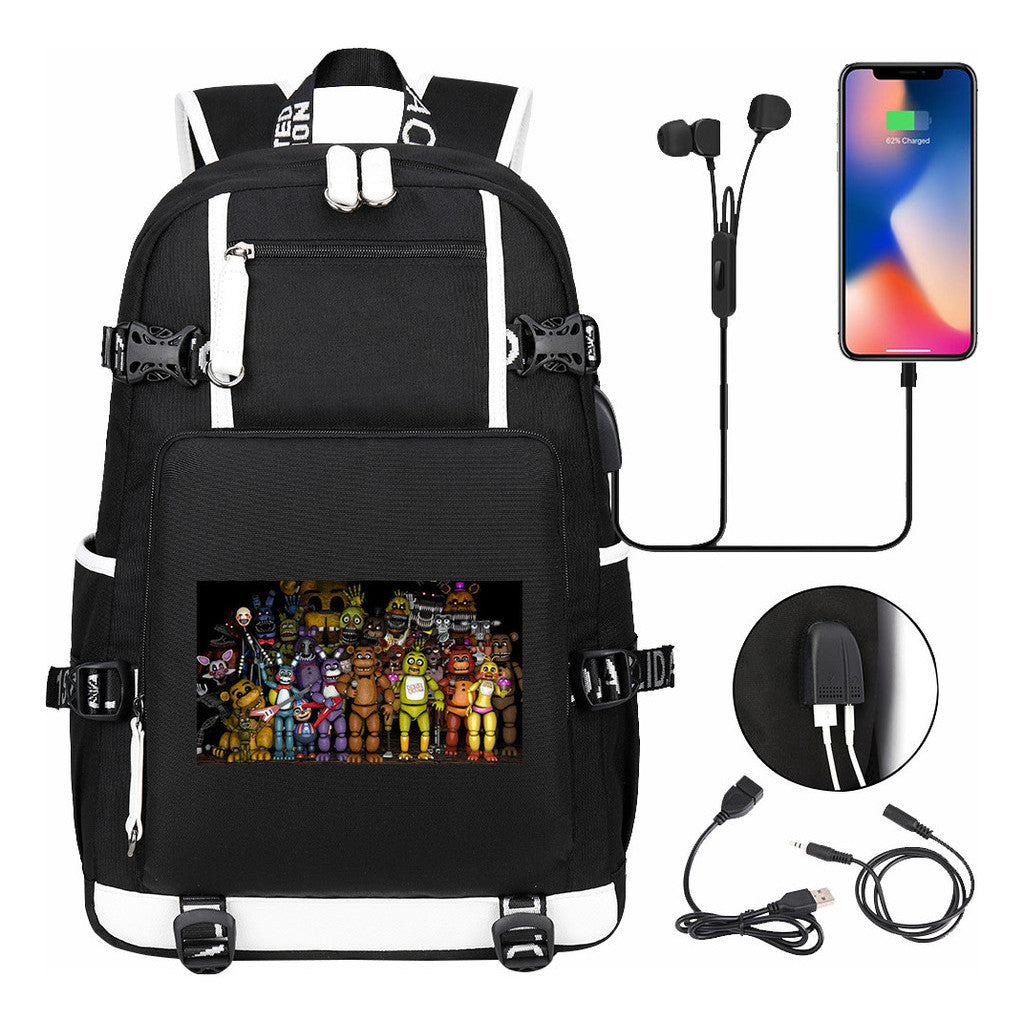 Toy Bear Game Usb Large Capacity Youth Student School Bag Leisure Travel Backpack