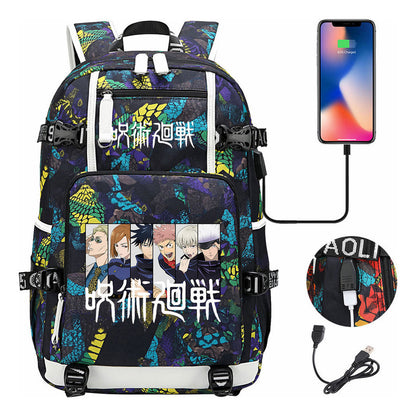 Printed Usb Youth Student Backpack For Men And Women's Leisure Large Capacity Travel Backpack