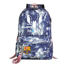 Sports Football Star Printed Usb Student Backpack For Leisure Travel Backpack
