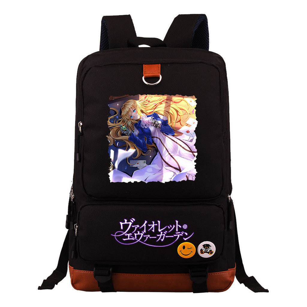 Printed Youth Student School Bag Large Capacity Travel Bag Men's And Women's Backpack
