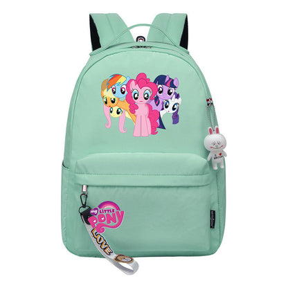 Cartoon Pony Unicorn Printed Youth Student School Bag Men's And Women's Leisure Bag Women's Backpack