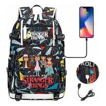 Strange Story Printed Usb Youth Student Backpack For Men And Women's Leisure Travel Backpack