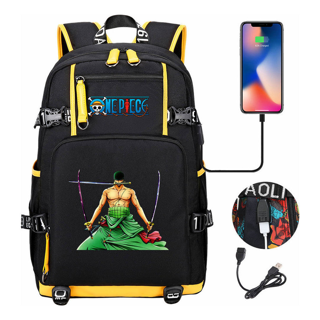 Pirate King Lufei Printed Youth Student Backpack With Large Capacity Leisure Travel Backpack