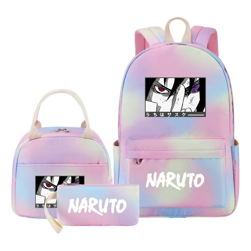 Naruto Teenage Girls School Bag Lunch Bag Three Piece Backpack Set