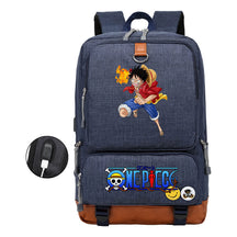 Cartoon Pirate King Printed Usb Student Backpack Leisure Travel Backpack