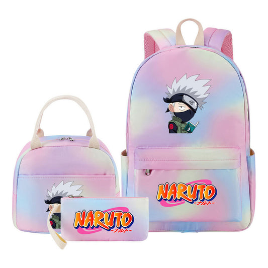Naruto Student Girl Backpack Lunch Bag Three Piece Set Backpack Set