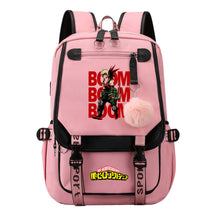 My Heroes Academy Usb Student Backpack For Boys And Girls, Casual Weaving Ribbon Flip Back Backpack