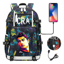 Football Star Cristiano Ronaldo Printed Youth Backpack, Backpack, Leisure Travel Backpack