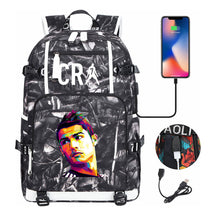 Football Star Cristiano Ronaldo Printed Youth Backpack, Backpack, Leisure Travel Backpack