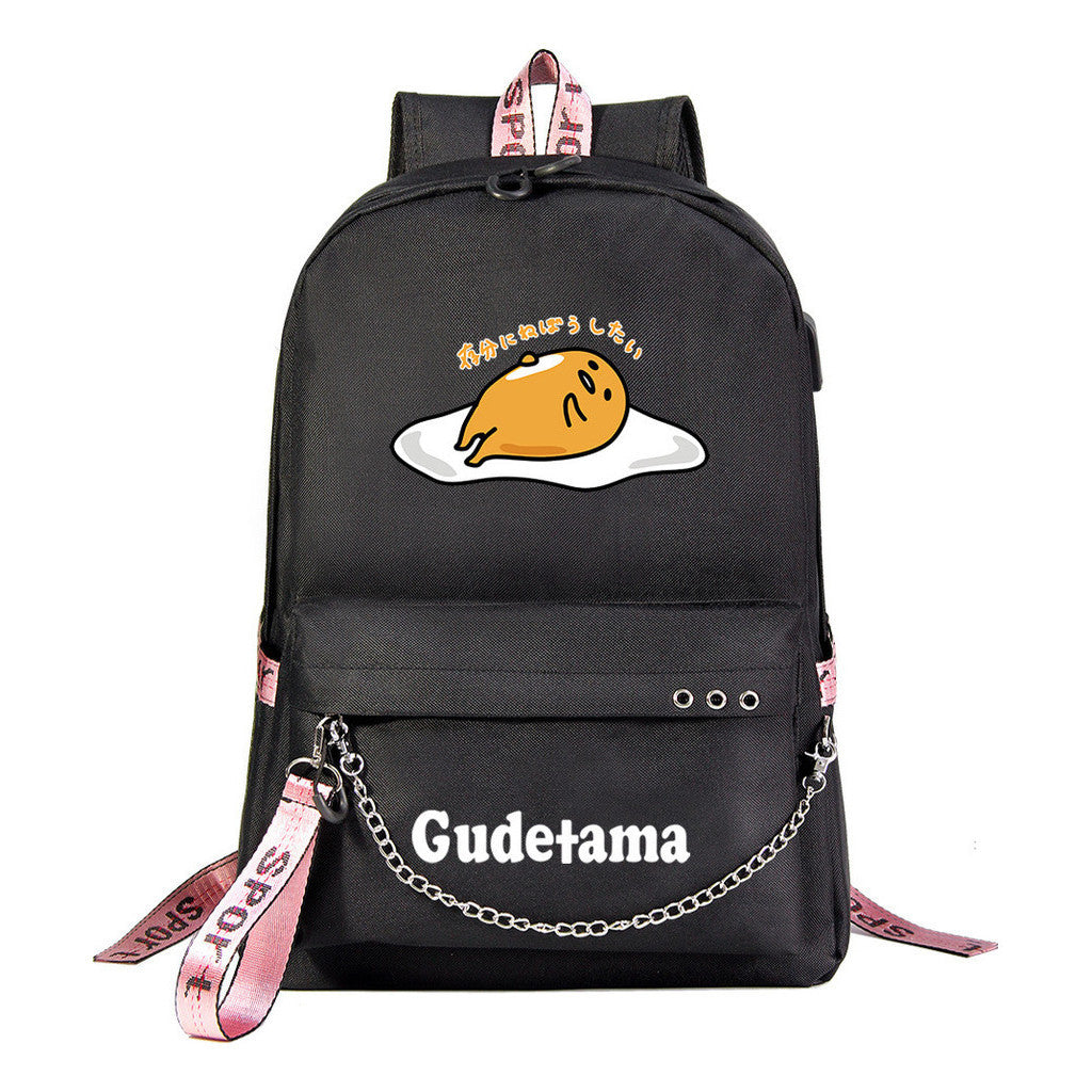 Lazy Egg Usb Youth Student Backpack For Boys And Girls Leisure Travel Backpack