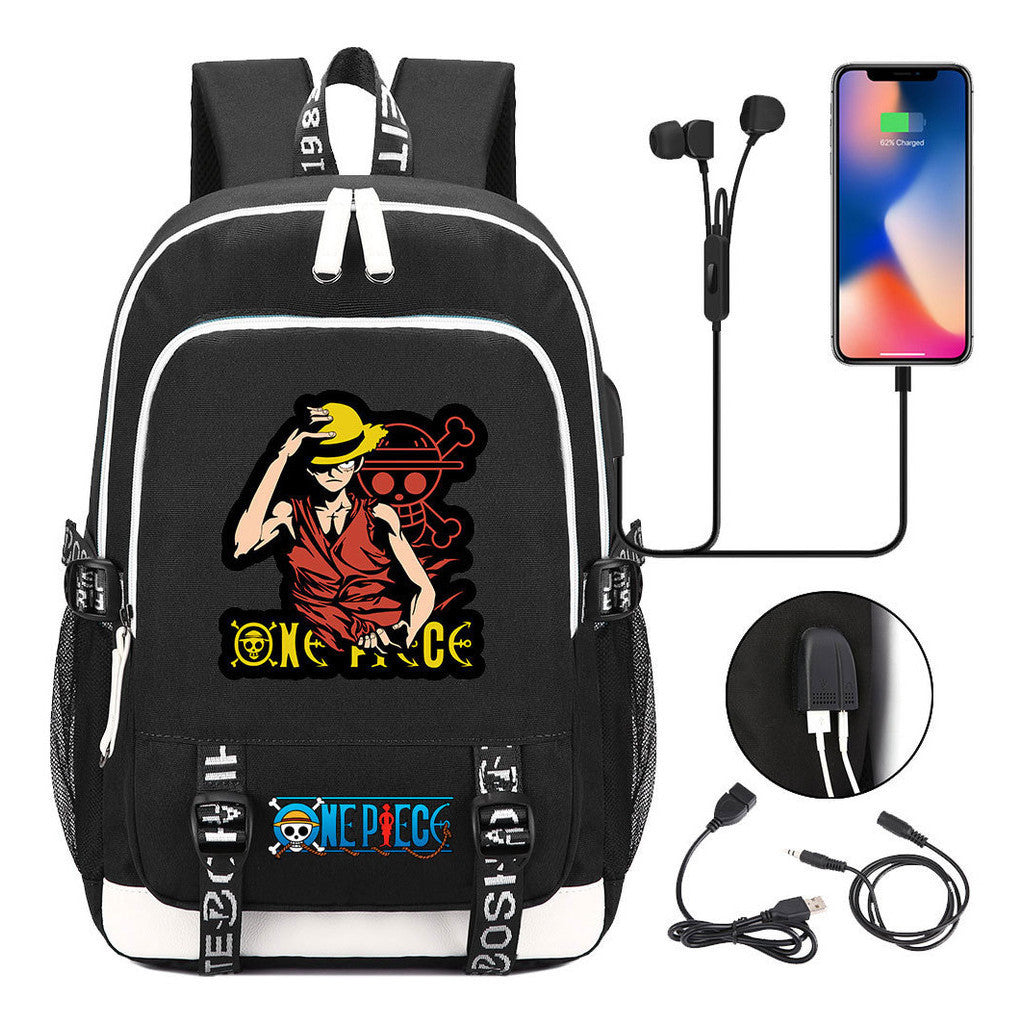 Anime Pirate Wang Lufei Youth Student School Bag Usb Men's And Women's Leisure Backpack