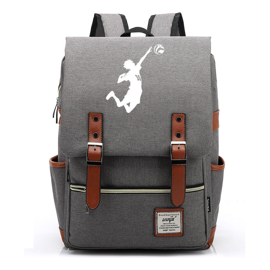 Volleyball Youth Printed Student School Bag Casual Belt Buckle Classic Backpack