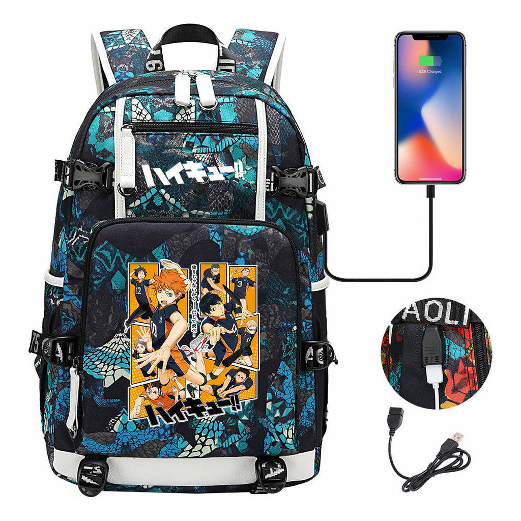 Volleyball Youth Usb Large Capacity Youth Student School Bag Men's And Women's Leisure Travel Backpack