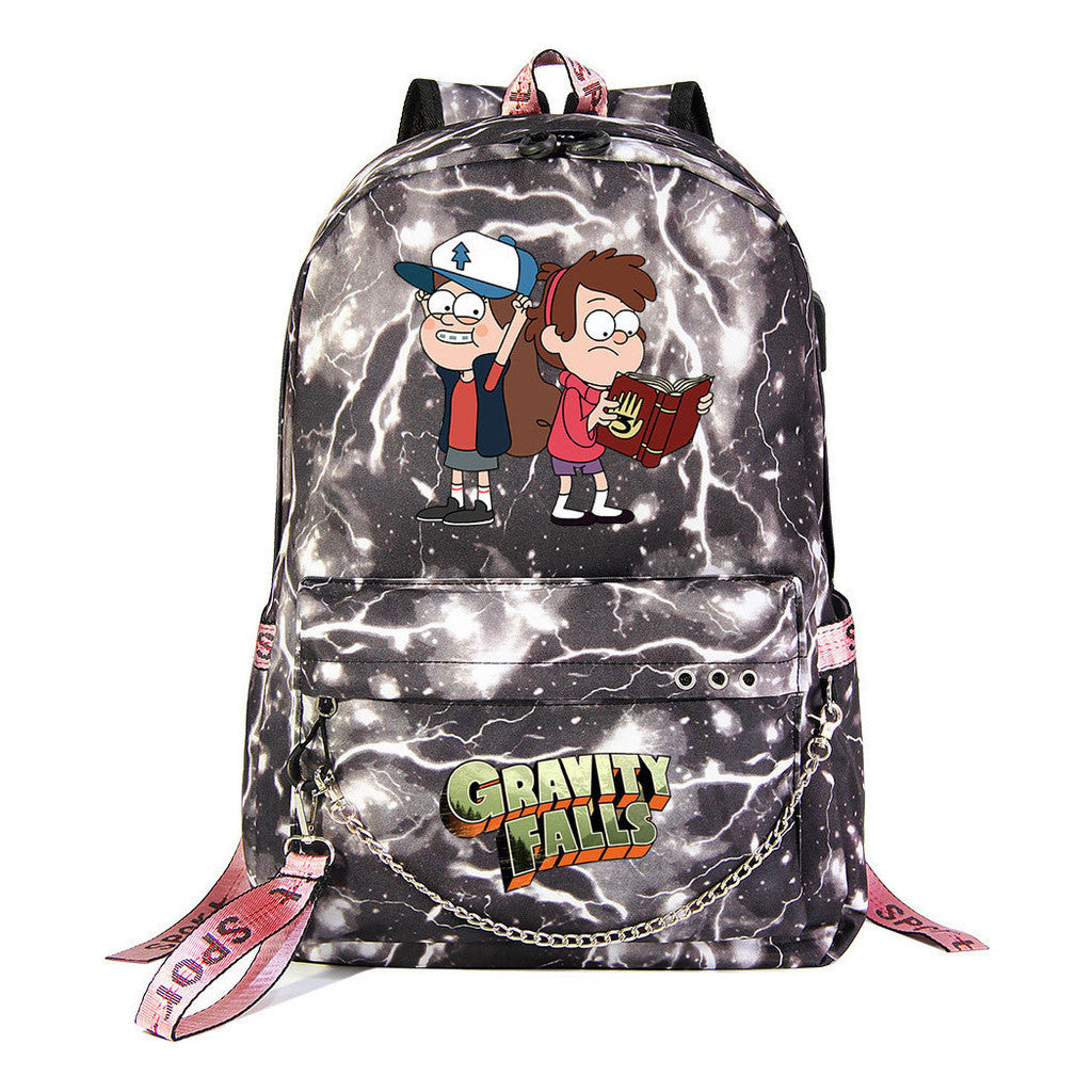 Cartoon Strange Town Youth Student School Bag Men's And Women's Leisure Travel Backpack