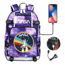 Nasa Fashion Printed Usb Student Backpack For Leisure Travel Backpack
