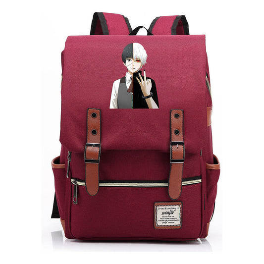 Tokyo Ghoul Student School Bag Men's And Women's Leisure Belt Buckle Backpack