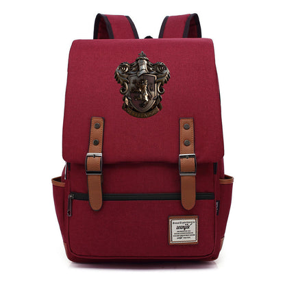 School Of Witchcraft And Wizardry Printed Youth Student Backpack For Men And Women, Casual Belt Buckle, Classic Backpack
