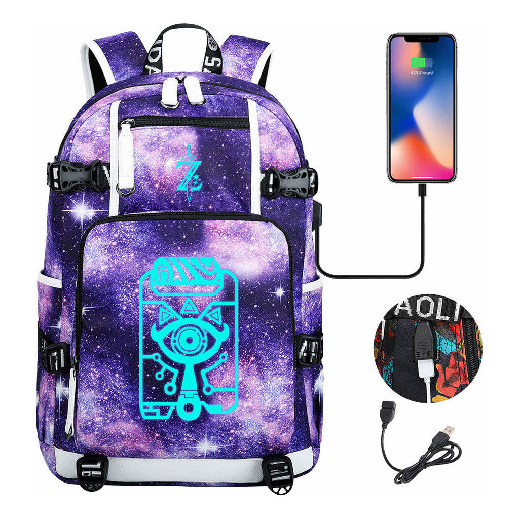 Legend Of Zelda Usb Youth Student Backpack For Men And Women's Leisure Travel Backpack