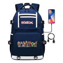 Roblox Game Printed Usb Youth Student Backpack For Men And Women's Leisure Travel Backpack