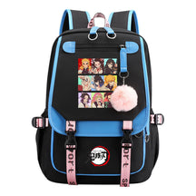 Cartoon Fashion Usb Youth Student Backpack Boy's And Girl's Leisure Ribbon Flip Backpack