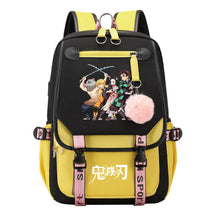 Cartoon Fashion Usb Student Backpack With Casual Woven Strap Flip Back Backpack
