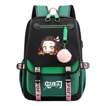 Cartoon Fashion Usb Youth Student Backpack Boy's And Girl's Leisure Ribbon Flip Backpack