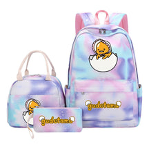 Egg Green Manga Student Girls School Bag Lunch Bag Three Piece Set Backpack Set