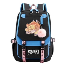 Comic Cartoon Fashion Usb Student Backpack Casual Woven Flap Backpack
