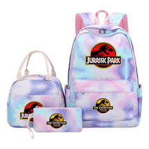 Jurassic Park Dinosaur Youth School Bag Lunch Bag Three Piece Set Backpack Set