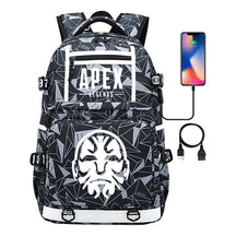 Apex Hero Print Usb Youth School Bag Backpack Leisure Travel Backpack