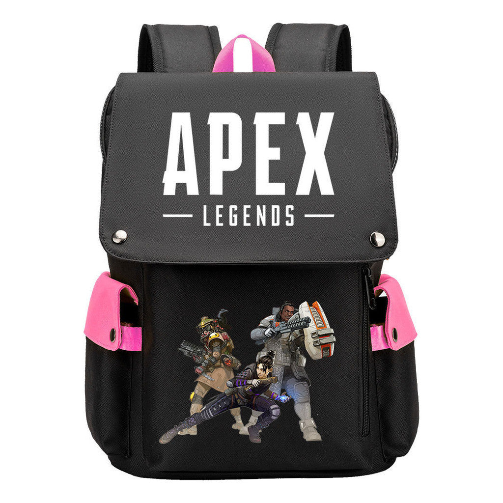 Apex Hero Print Usb Charging Cap Head Style Student School Bag Casual Backpack