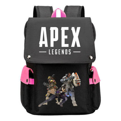 Apex Hero Print Usb Charging Cap Head Style Student School Bag Casual Backpack