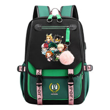 My Heroes Academy Usb Student Backpack, Casual Woven Strap Flip Back Backpack