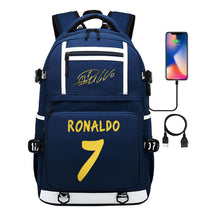 Sports Star Cristiano Ronaldo Usb Youth Student School Bag Men's And Women's Backpack Leisure Travel Bag