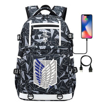 The Giant Soldier Captain Of The Manga Attack Printed Usb Youth Student Backpack Men's And Women's Backpack Leisure Travel Backpack