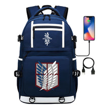 The Giant Soldier Captain Of The Manga Attack Printed Usb Youth Student Backpack Men's And Women's Backpack Leisure Travel Backpack