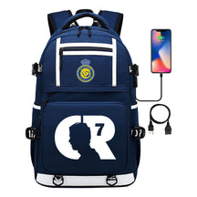 Football Star Cristiano Ronaldo Printed Usb Youth Student Backpack For Men And Women, Backpack For Leisure Travel