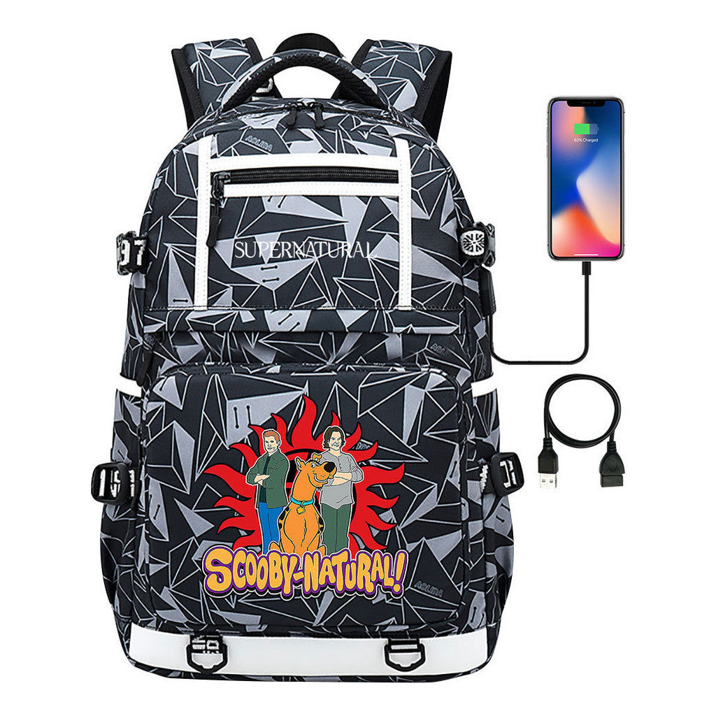 Evil Power Usb Youth Student School Bag Men's And Women's Backpack Leisure Travel Backpack
