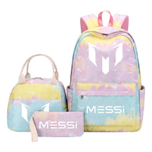 Sports Football Star Student Girl Backpack Lunch Bag Three Piece Set Backpack Set