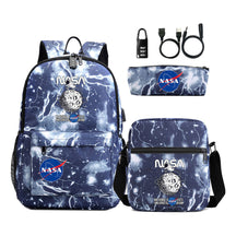 Fashionable Usb Password Lock Youth Student Backpack Three Piece Set Backpack